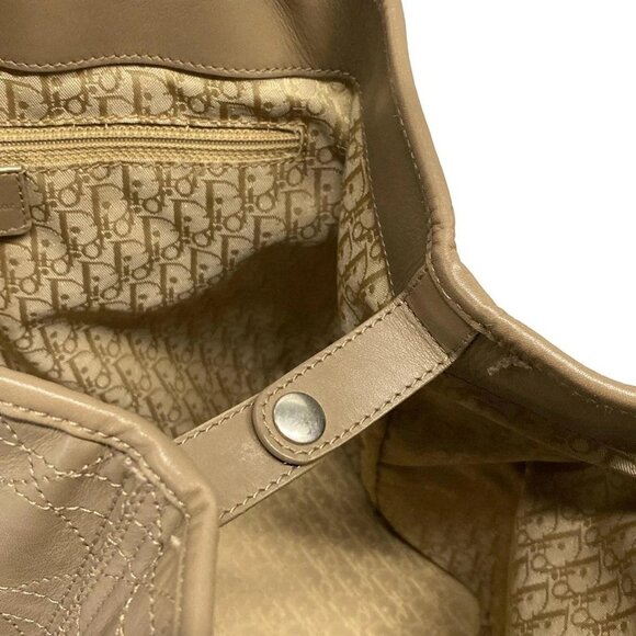 Auth DIOR/ChristianDior Rasta/Canaje Stitching Brown Leather Tote Bag - Picture 12 of 16